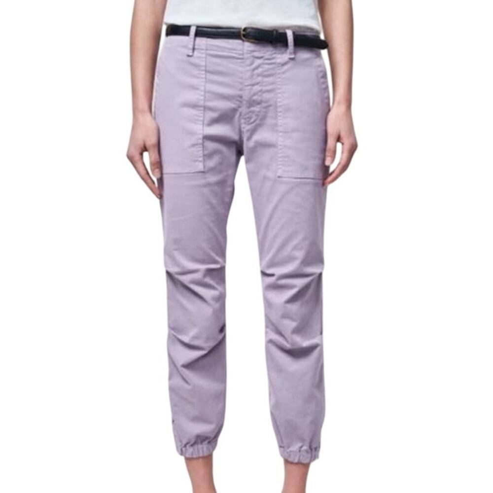 Nili Lotan NWT Lilac Cropped Military Pant Size 0 Zip Ankle Elastic Cuff Pockets
